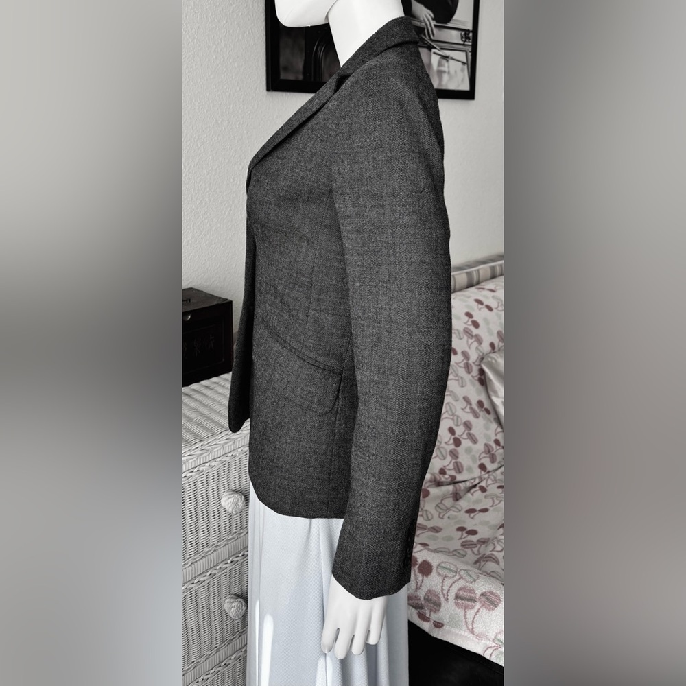 J. Crew Charcoal Grey Textured Wool Two Button Blazer Style #96382 Size 0 - Picture 7 of 12